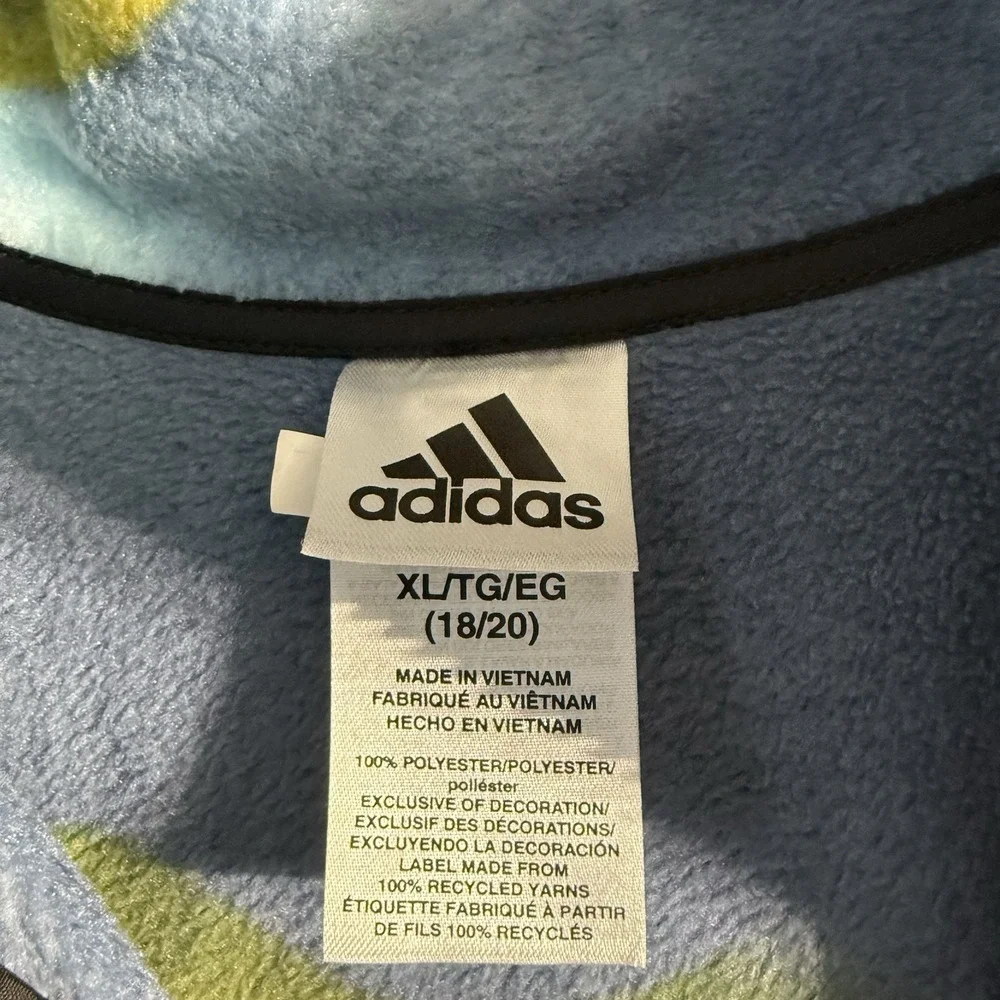 Adidas‎ Colorful Fleece 1/4 Zip Pullover Fuzzy Sweatshirt Youth Size XL (18/20)